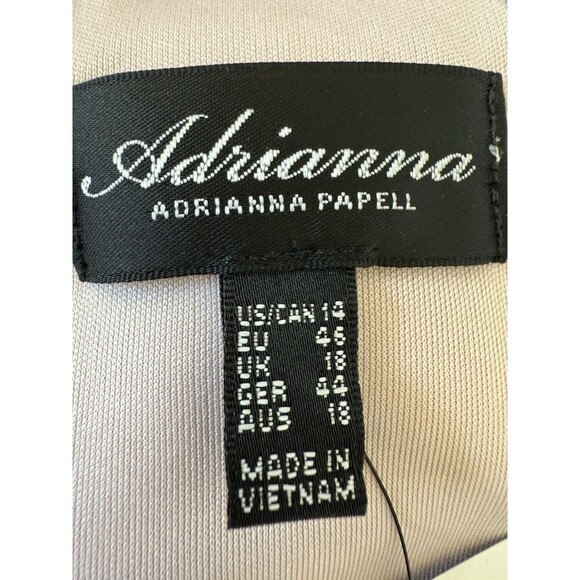 ADRIANNA PAPELL Embellished chiffon pink Blush color One-Shoulder SZ 14 - Picture 2 of 14